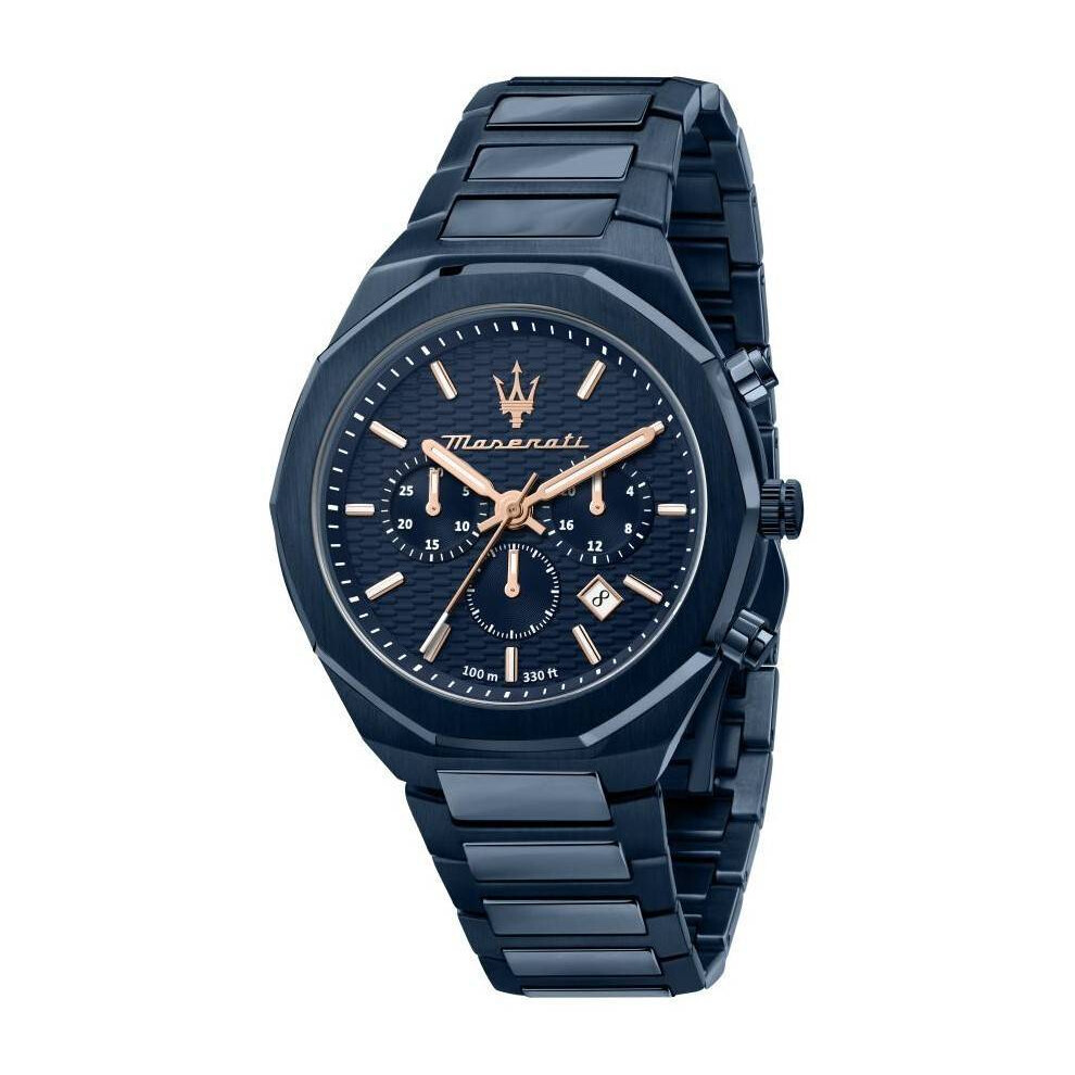 Maserati Stile Chronograph Blue Dial Quartz R8873642008 100M Men's Watch