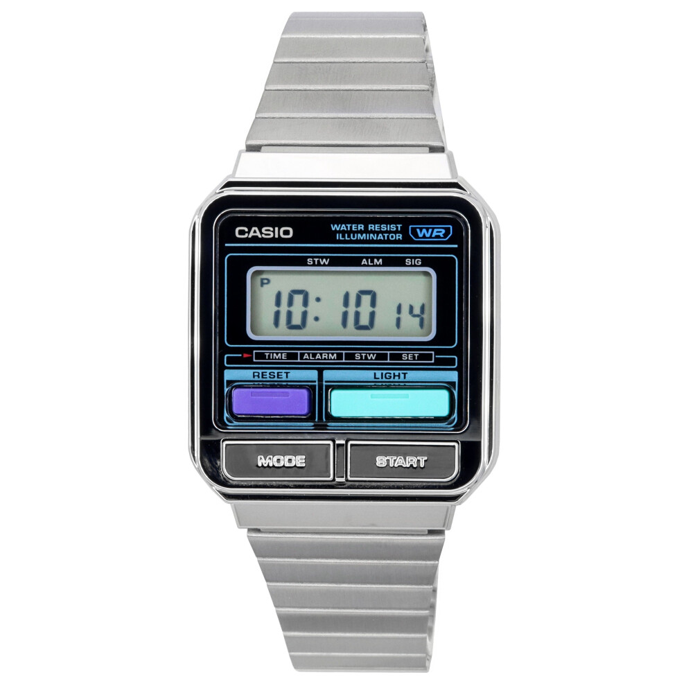 Casio Vintage Digital Stainless Steel Bracelet Quartz A120WE-1A Unisex Watch