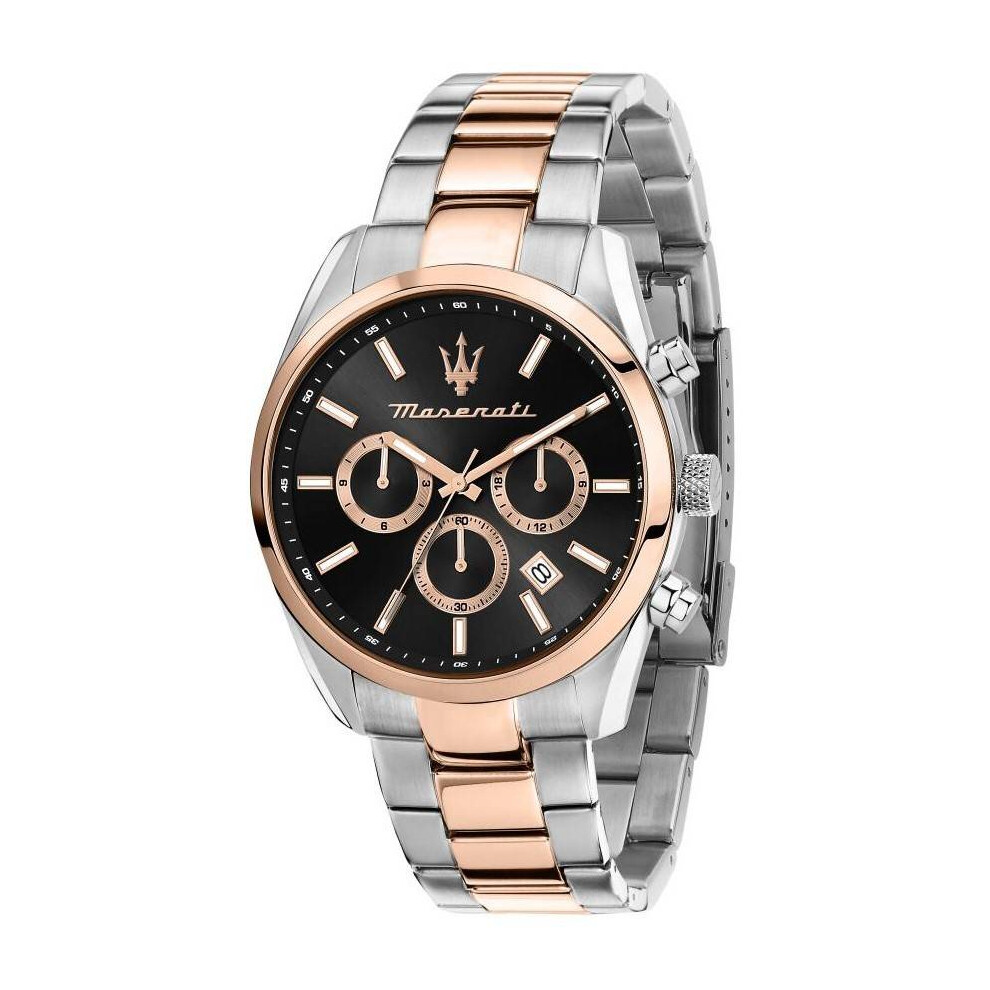 Maserati Attrazione Men's Black Dial Two Tone Bracelet Watch - Image 3