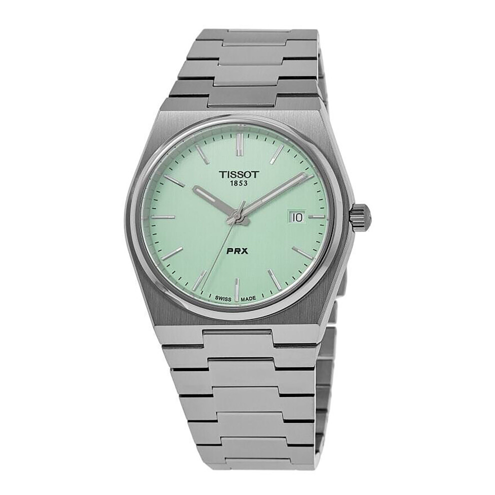 Tissot T-Classic Prx Stainless Steel Light Green Dial Quartz T137.410.11.091.01 100M Unisex Watch