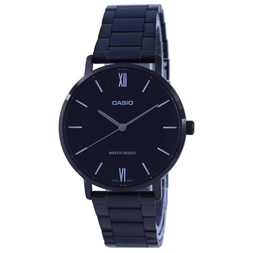 Casio Black Dial Stainless Steel Analog MTP-VT01B-1B MTPVT01B-1B Men's Watch