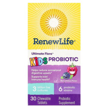 RENEW LIFE Kids Probiotic 3 Billion CFU, 30 Chewable Tabs BerryLicious