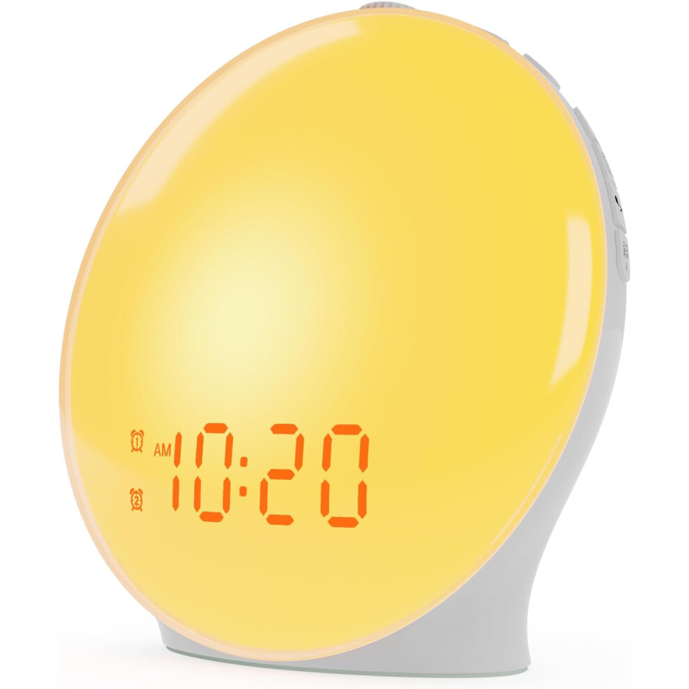 Wake Up Sunrise Alarm Clock For Kids, Heavy Sleepers, Bedroom, With Sunrise Simulation, Sleep Aid, Dual Alarms, Fm Radio, Snooze Light Gogerstar