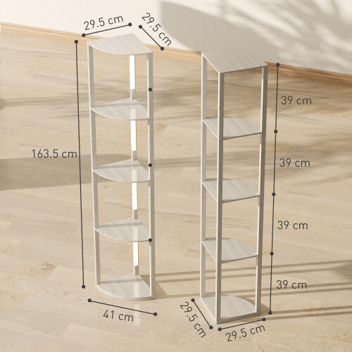 Homcom HOMCOM Corner Floor Lamp with Dimmable Warm White LED Light, Oak 1