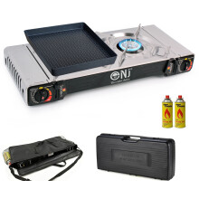 (2) Portable Camping Gas Stove 2 Burner Grill Case Bag