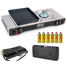 (6) Portable Camping Gas Stove 2 Burner Grill Case Bag