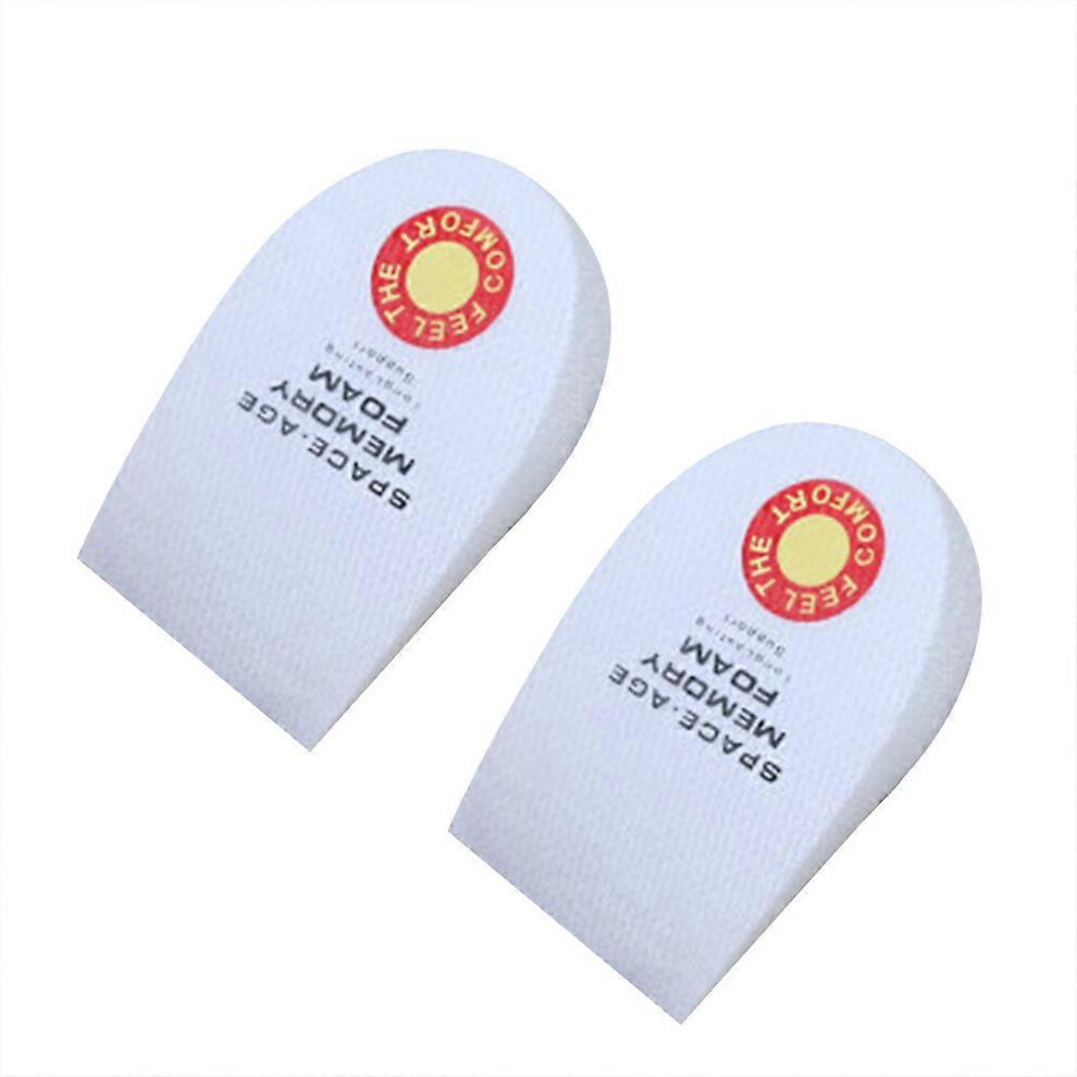 (As show, One size) Men's Memory Heel Memory Heel Cushion (White) - pair