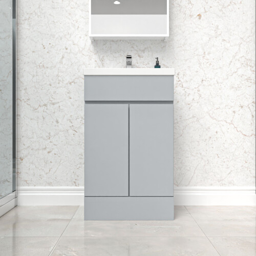 NES Home Nes Home Matte Grey 500 mm Freestanding Basin Vanity Unit 1