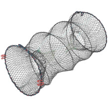 (As show, One size) 1PC Foldable Bait Cast Mesh Trap Net Portable Fishing Landing Net Shrimp Cage for Fish Lobster Prawn Crayfish Crab (Dense Mesh, Big Size)