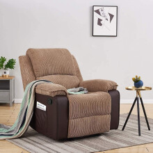 (Brown) Portobella Manual Recliner Armchair in Jumbo Cord Fabric