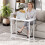 Homcom HOMCOM Folding Desk on Wheels, Writing Table for Home Office, White 9