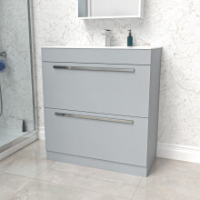Nes Home 800mm Matte Grey 2 drawers Stylish Slim Basin Vanity Unit