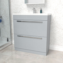 Nes Home 800mm Matte Grey 2 Drawers Basin Vanity Unit