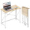 Homcom HOMCOM Folding Desk on Wheels, Writing Table for Home Office, Natural 2