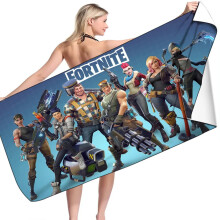 (15, 75x150) Fortnite Children Microfiber Bath Towel Boy Girl Soft Wearable Cartoon Bathing Beach Spa Bathrobe Wash Clothing