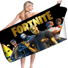 (17, 75x150) Fortnite Children Microfiber Bath Towel Boy Girl Soft Wearable Cartoon Bathing Beach Spa Bathrobe Wash Clothing