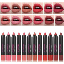 12Pcs Matte Colors Lipstick Kits Nutritious Velvet Matte Long Lasting Lip Stick Tint Nude Make Up Set
