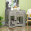 PawHut PawHut Modern Pet Crate End Table w/ Double Doors, Drawer, for Medium Dogs 1