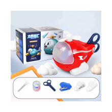 (Red) Plane Cartoon Detachable Toys Childrens Gifts 6 In 1 Educational Stationery