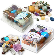 Edelstein- und Steinbox-Sammlung. Set mit 2 Boxen