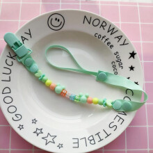 (hellgrün -42cm)) Baby-Schnuller-Clips, Neugeborene, Perlen, Anti-Verlust-Kette, Spielzeug für Beißring,