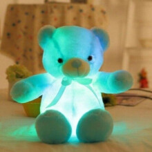 (blau -30 cm)) 30/50 cm kreativer leuchtender LED-Teddybär, Stofftiere, Plüschtier, bunt leuchtender