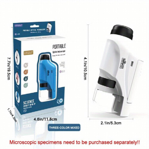WYFCR Mini Microscope De Poche 60-120x, LED, Portable, Avec Adaptateur Smartphone – Cadeau Scientifique