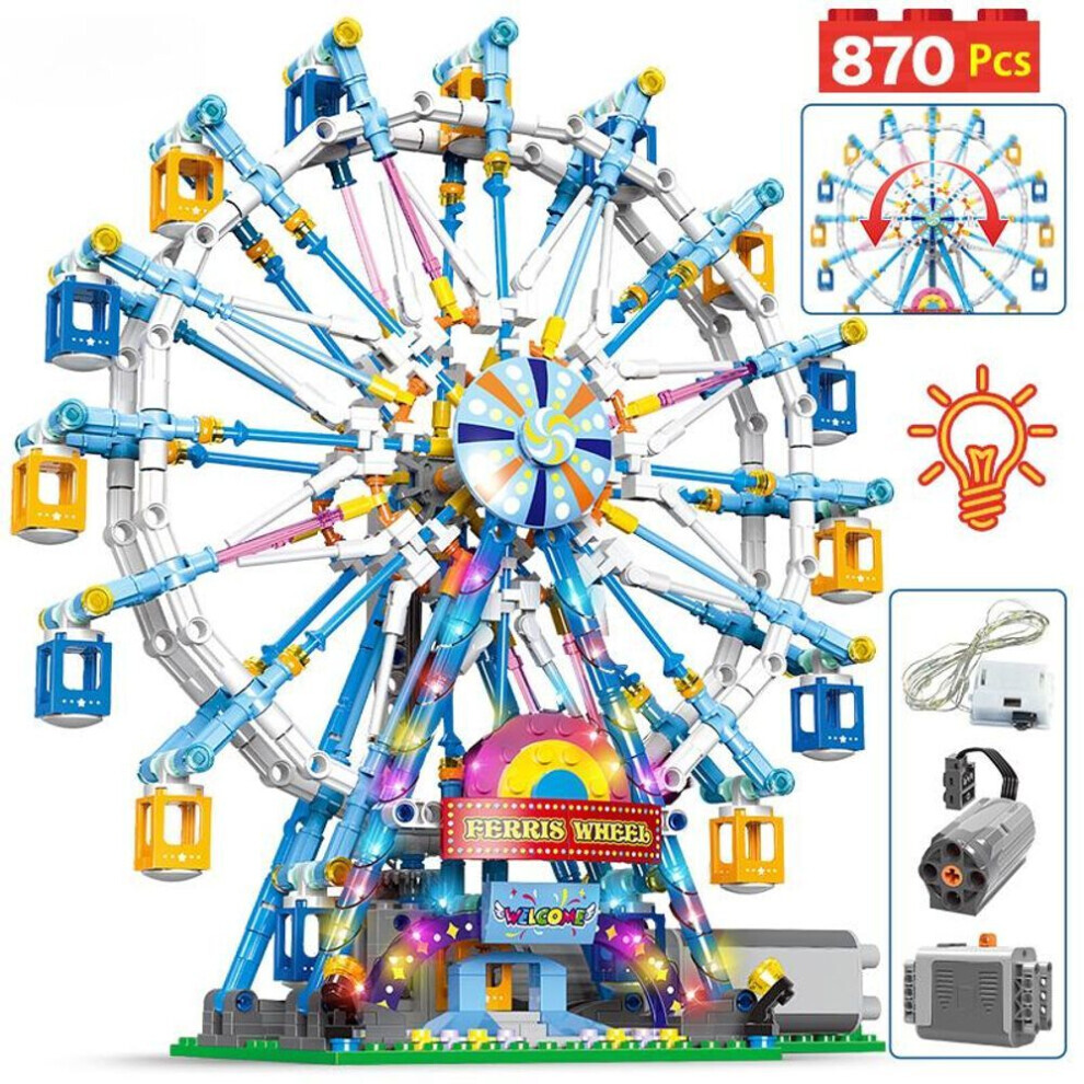 (comme sur la photo) City Friends Moc Blocs de construction de grande roue rotative Briques électriques
