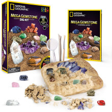 NATIONAL GEOGRAPHIC Mega Gemstone Dig Kit Graben Sie 15 echte Edelsteine aus