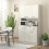 Homcom HOMCOM Freestanding Kitchen Cupboard, Storage Cabinet with Doors Cream White 1