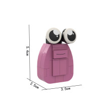(Roze) Pou Buitenaardse blokken bouwen Sets Diy Emotie Speelgoed Model Puzzel Interactief spelen