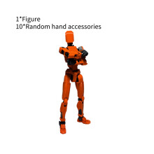 (Oranje Zwart) Lucky 3D-geprinte 13 actiefiguur Decompressio Multi Jointed beweegbare figuren