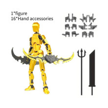 (Goud) Gedrukte actie 3D-figuur Diy speelgoedbeeldje Beweegbaar gewricht Poseable Pla-materiaal