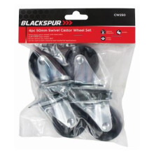 4 Pack 50mm Swivel Castor Wheels Heavy Duty Rubber Base 45kg Each for Trolley