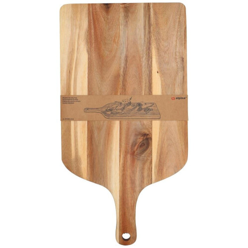 Wooden Pizza Board with Handle Round Serving Tray for Kitchen or Dining Use