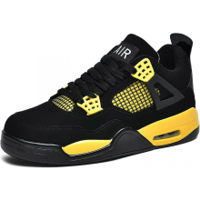 (A4black Red 9.5 UK) Chaussures de skate classiques rétro Bebetter Air 4 pour homme - Baskets de fitness noires pour le basket-ball