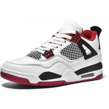 (A4red White 9.5 UK) Chaussures de skate classiques rétro Air 4 de Bebetter pour hommes - Baskets de fitness noires pour le basket-ball