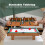 Costway 4 in 1 Combo Game Table Set Foosball Table w/ Billiards-Natural 6