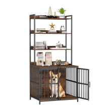 170CM Heavy-Duty Chew-Resistant Wood Metal Dog Cage-Coffee