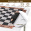 Costway 90 CM Folding Chess Table Square Card Table w/ Removable Table Mat-White 7