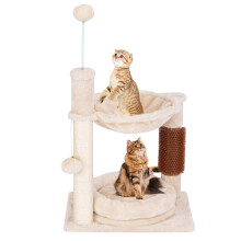 4 in 1 Cat Tree 72 cm Cat Tower w/ Cat Self Groomer & Scratching Post