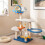 Costway 124cm Tall Cat Tree Space-Themed Multi-Level Cat Kitten Tower w/ UFO Top Perch 3
