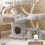 Costway Freestanding Cat Tower 162 cm Tall Cat Tree w/ Flower-shaped Platforms-Grey 6