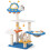 Costway 124cm Tall Cat Tree Space-Themed Multi-Level Cat Kitten Tower w/ UFO Top Perch 4