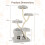 Costway Freestanding Cat Tower 162 cm Tall Cat Tree w/ Flower-shaped Platforms-Grey 2