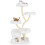 Costway Freestanding Cat Tower 162 cm Tall Cat Tree w/ Flower-shaped Platforms-White 1