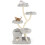 Costway Freestanding Cat Tower 162 cm Tall Cat Tree w/ Flower-shaped Platforms-Grey 4