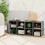 Costway 8-Cube Shoe Bench Entryway Shoe Rack Cabinet 8 Cubbies Storage Shelf 3