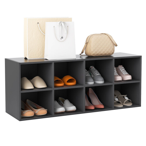 Costway 8-Cube Shoe Bench Entryway Shoe Rack Cabinet 8 Cubbies Storage Shelf