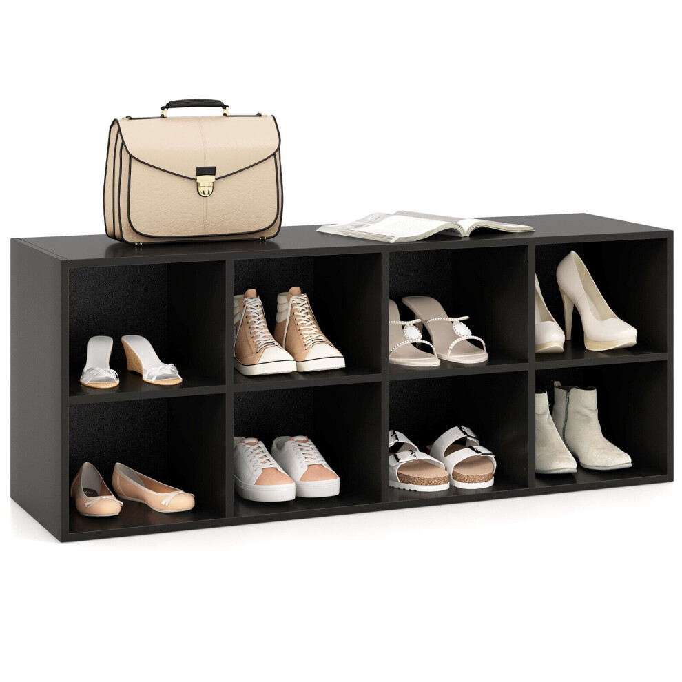 8-Cube Shoe Bench Entryway Shoe Rack Cabinet 8 Cubbies Storage Shelf-image-OPC-PGWHG9H-NEW